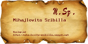 Mihajlovits Szibilla névjegykártya